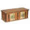 Romanian Paint Blanket Chest Coffer Trunk with Children Pictures, 1900s, Image 1