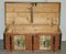 Romanian Paint Blanket Chest Coffer Trunk with Children Pictures, 1900s, Image 15