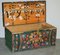 Romanian Original Paint Dated Love Heart Blanket Chest Coffer Trunk, 1901, Image 14