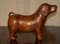 Omersa Brown Leather Dachshund Sausage Dog Footstool 2