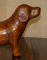 Omersa Brown Leather Dachshund Sausage Dog Footstool 7