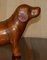 Omersa Brown Leather Dachshund Sausage Dog Footstool, Image 7