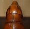 Omersa Brown Leather Dachshund Sausage Dog Footstool 17