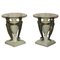 Vintage Egyptian Revival Side Tables with Glass Tops, Set of 2 1