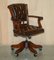 Traditional Cigar Brown Leather Chesterfield Captains Armchair, Image 20