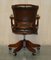 Traditional Cigar Brown Leather Chesterfield Captains Armchair 17