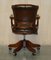 Traditional Cigar Brown Leather Chesterfield Captains Armchair, Image 17