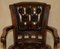 Traditional Cigar Brown Leather Chesterfield Captains Armchair, Image 3