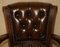 Traditional Cigar Brown Leather Chesterfield Captains Armchair 5