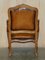 Fauteuils Louis XV Teints Main en Cuir Marron en Noyer, France, Set de 2 18