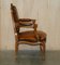 French Louis XV Hand Dyed Cigar Brown Leather Armchairs in Walnut, Set of 2 17