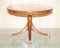 Round Extending Dining Table with Hand Dyed Brown Leather Top, Image 8