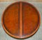 Round Extending Dining Table with Hand Dyed Brown Leather Top, Image 16