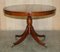 Mesa de comedor extensible redonda con tablero de cuero marrón teñido a mano, Imagen 9