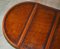 Round Extending Dining Table with Hand Dyed Brown Leather Top, Image 5