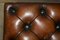 Brown Leather Chesterfield English Oak Footstool 11