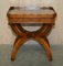 Burr Yew Wood Bevan Funnell Side Tables with Hidden Drawers Gallery Rail, Set of 2 2