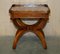 Burr Yew Wood Bevan Funnell Side Tables with Hidden Drawers Gallery Rail, Set of 2 14