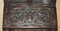 Carved English Oak Library Desk with Lions Head Brass Handles, 1860s, Image 7