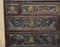 Carved English Oak Library Desk with Lions Head Brass Handles, 1860s 9