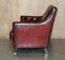 Fully Hand Dyed Bordeaux Leather Chesterfield Suite Armchair & Sofa, Set of 3 9