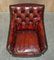 Chesterfield Suite Sessel & Sofa aus vollständig handgefärbtem Bordeaux-Leder, 3 . Set 15