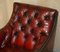 Fully Hand Dyed Bordeaux Leather Chesterfield Suite Armchair & Sofa, Set of 3, Image 14