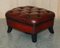 Chesterfield Suite Sessel & Sofa aus vollständig handgefärbtem Bordeaux-Leder, 3 . Set 19