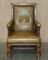 Victorian English Oak Hand Dyed Leather Library Reading Armchair 2