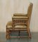 Victorian English Oak Hand Dyed Leather Library Reading Armchair 20