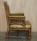 Victorian English Oak Hand Dyed Leather Library Reading Armchair 16