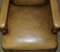 Victorian English Oak Hand Dyed Leather Library Reading Armchair, Image 15