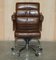 Vintage Halo Swivel Desk Captains Armchair in Saddle Brown Leather from Heritage 2