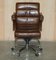 Vintage Halo Swivel Desk Captains Armchair in Saddle Brown Leather from Heritage, Image 2