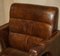 Vintage Halo Swivel Desk Captains Armchair in Saddle Brown Leather from Heritage, Image 4