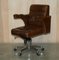 Vintage Halo Swivel Desk Captains Armchair in Saddle Brown Leather from Heritage 20