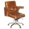 Vintage Halo Swivel Desk Captains Armchair in Saddle Brown Leather from Heritage 1