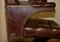 Butaca de capitán de oficina giratoria de cuero marrón con montura Heritage vintage, Imagen 15