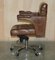 Vintage Halo Swivel Desk Captains Armchair in Saddle Brown Leather from Heritage, Image 19