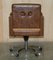 Vintage Halo Swivel Desk Captains Armchair in Saddle Brown Leather from Heritage 17