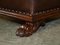 Regency Lions Hairy Paw Footstool in Brown Leather and Hardwood, 1815 10