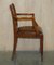 Vintage Hand Dyed Brown Leather Hand Carved Frame Dining Chairs, Set of 6 14
