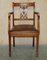 Vintage Hand Dyed Brown Leather Hand Carved Frame Dining Chairs, Set of 6 3