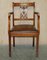 Vintage Hand Dyed Brown Leather Hand Carved Frame Dining Chairs, Set of 6, Image 3