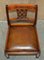 Vintage Hand Dyed Brown Leather Hand Carved Frame Dining Chairs, Set of 6 18