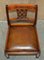 Vintage Hand Dyed Brown Leather Hand Carved Frame Dining Chairs, Set of 6, Image 18