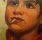 Belgian Artist, Young Boy Smoking, 1930, Oil on Canvas, Framed 12