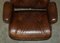 Artsome Brown Leather Armchair & Ottoman with Bentwood Frame, Set of 2 11