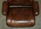 Artsome Brown Leather Armchair & Ottoman with Bentwood Frame, Set of 2, Image 11