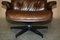 Artsome Brown Leather Armchair & Ottoman with Bentwood Frame, Set of 2 7